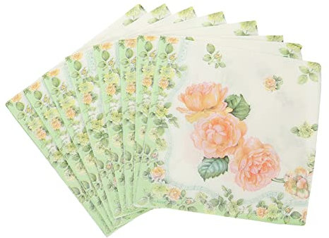 GLEAVI 5packungen Reusable Floral Napkins Mit Rosendesign Servietten Für Hochzeiten Partys Und Für Festliche Anlässe Und Restaurantgebrauch