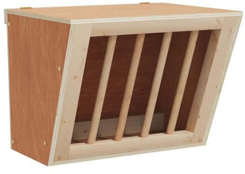 vidaXL Heuraufe für Kaninchen, Heuspender Sicher Gesund, Futterspender Raufe für Kaninchenkäfig Wand, Kleintierraufe Heuhalter, Massivholz Tanne