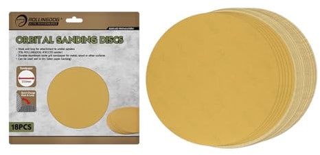 ROLLINGDOG Sandpaper Sheets - 18PC (80,120,240 GRIT) Hook&Loop Sanderpaper for Wood Metal or Other Surfaces(for ROLLINGDOG Corner Sander),9 Inch