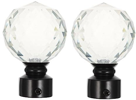 AOKWAWALIY 2St dekoration schlafzimmer bedroom decor kalanchoe gardinenstange endstücke runde Diamant-Endstücke Gardinenstangen-Endstücke Jahrgang handhaben Kugel aus Acryl Kristall schmücken
