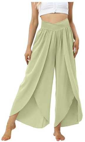 Generisch Damen Split Wide Leg Yoga Hose Harem Hippie Pants Damen Baggy Stretchy Lounge Pants Tanzhosehippie Hose Sommer Hosenrock Sommerhosen Leicht Und Luftig Leichte Hose