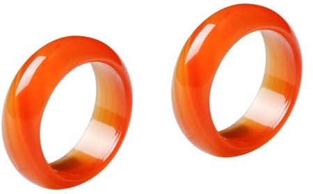 SAFIGLE 2stücke Roter Karneol Aus Natürlichem Achat Für Frauen Und Mädchen Schlichtes Banddesign Eleganter Schmuck Für Besondere Anlässe Hautfreundliches Material