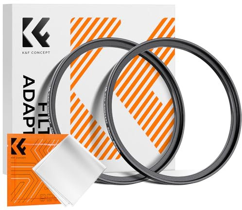 K&F CONCEPT 2 Stück Step Up Ring Filter-Adapterring 55-58mm,Objektiv-Adapterring für Filter aus Aluminium-Legierung in Flugzeugqualität
