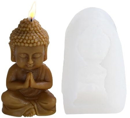 Molde para velas de Buda - Moldes de Buda para arcilla | Molde de silicona para fondant de Buda, elementos chinos para manualidades, vela perfumada