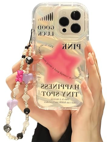 Emlivi Case for iPhone 8 Plus with Beads Bracelet, Flowers Girls Mobile Phone Chain Mobile Phone Case Glitter Case Cute Rabbit Bumper Cover Soft Silicone TPU Shockproof Protective Case for iPhone 7