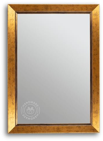 CLAMARO 'Sofia' Antik Wandspiegel 85x140 cm mit Rahmen | Gold | Shabby Chic Vintage Barock Spiegel mit Holzrahmen | Barockspiegel inkl. Metall Aufhänger und Montagematerial