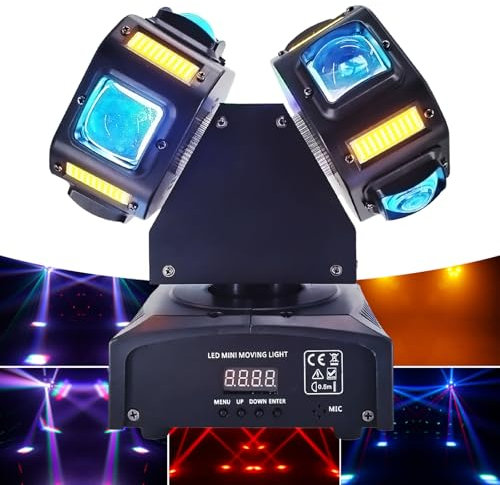 CaalLogt Moving Head Bühnenlampe - Stufenlos drehbar, unterstützt DMX512-Signal/Master/Slave/Auto-Demo/Soundsteuerung. Elektronische Automatische Positionierung für DJ-KTV-Diskopartys