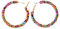 Bkemkri Böhmische bunte Vintage Perlen Ohrringe, Frau Modische Perlen Ohrringe Böhmische Ohrbügel Harz Runder Kreis Ohrringe Bunt Hoop Anhänger Übertrieben Ohrring Hoop Dangle Ohrstecker für Mädchen