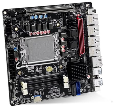 SJRC NAS Motherboard with 6 Bay SATA3.0, Q670 Mini ITX Mainboard LGA 1700, Soft Router Board DDR5 with 6xM.2 NVMe, i226-LM 2.5GbE, PCIe5.0 x16, 8GB RAM 128GB SSD (Without Cable)