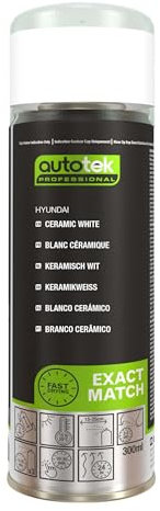 AutoTek Professional Exact Match Car Spray Paint, Hyundai Ceramic White Aerosol Spray 300 ml