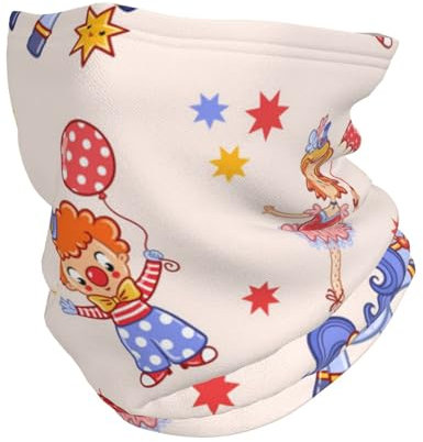 Multifunktionale Kopfbedeckung, Clown-Pferd, Stern, Sturmhaube, Halstuch, Halstuch, Schal, für Damen und Herren, Outdoor-Sport, Schwarz , Einheitsgröße