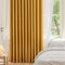 Aotiwe Gardine Gelb, Gardinen Küche Vintage Jacquard Volltonfarbe Fenstergardinen Vorhänge Chenille 2er Set 132 x 138cm