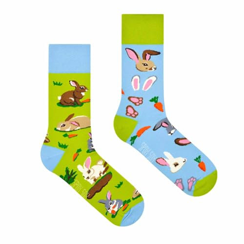 Spox Sox Casual Unisex - lustige, verrückte, bunte Socken für Damen und Herren, Gr. 40-43, Osterhase
