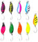 KEQAR 9 pièces Cuillère Pêche, Cuillers Ondulante 3cm, Kit en Métal Artificielle Appât, Leurres Brochet Saumon, Truite, Materiel de Peche pour la pêche en Eau Douce et en Mer (2.5g) (Multicolore)