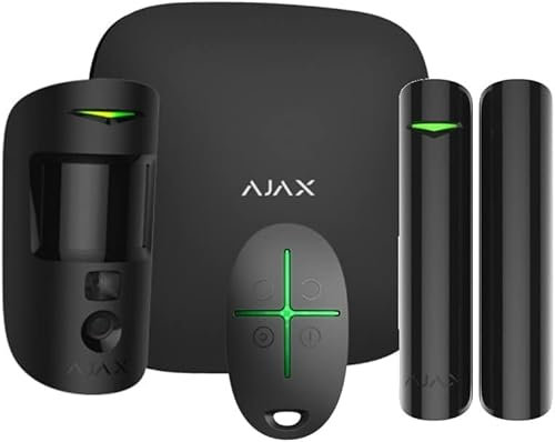 Ajx51173 Starterkit 4G Nero - Centrale Antifurto Wireless Con Connessione 4G Ed Ethernet, Certificazione En-50131 Grado 2, Controllo Fino A 100 Dispositivi