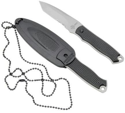 KH-Security Neck Knife Slim Taschenmesser - Outdoor Jagd Feld Messer inkl. Kydex-Scheide