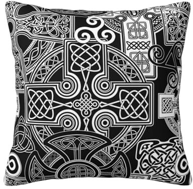 Kopfkissenbezug 45X45Cm Nordisches Abstraktes Amulett Ancient Black Kissenhülle Home Deko Outdoor Kissenbezüge Für Garten, Cafe, Bed