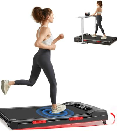 Walking Pad mit Steigung, Laufband mit Steigung und Dreifacher Dämpfung und Leisem 2,5PS Motor, Laufband Schreibtisch Max. Belastung 136KG