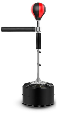 Schwerer Boxsack, mit 360-Grad-Reflexstange, ideal für Training, Boxen, Training, Unterstützung, verstellbare Höhe