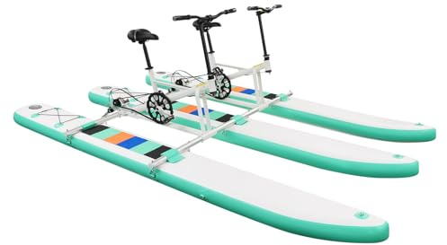 Wasser Fahrräder für See Aufblasbare Wasser Fahrrad mit Inflation Pumpe, Wasserfahrrad für 2 Personen Aufblasbares Tretboot für Wasserparks, Seen und Flüsse, bis 180kg