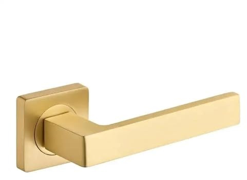 Designer Levers Balmoral Lever on Square Rose Door Handle, Brushed Brass | Fixings included; for for interior doors; square latch; zinc construction; includes 1 pair and fixings.