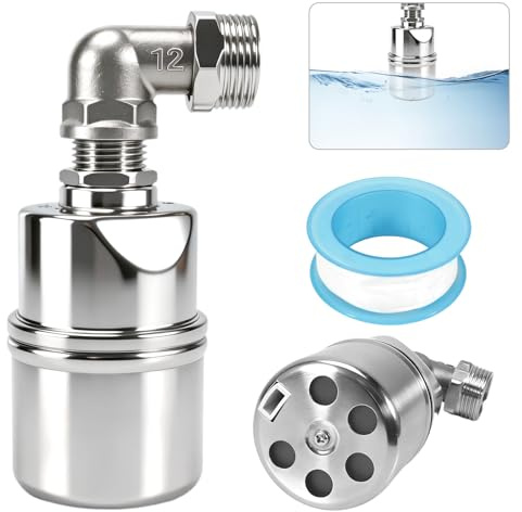 3/4 304 Edelstahl Schwimmerventil Pool – automatische Wasserstandregelung | 3/4 Seitenwassereinlass,einstellbare Wasserstandregelung,für Tanks/Pools/Viehtröge,304 Edelstahl,einfache Montage