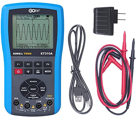 EONE Handheld Osciloscopio Multímetro Mesa de ohmios digital Frequency meter 4 en 1 almacenamiento USB Osciloscopio multímetro analógico a de captura de forma de onda Pantalla grande de color LED