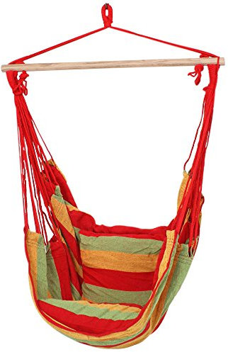 Unbekannt Hochwertiger Terrassen Decken Hänge Sessel Holz Textil Baumwolle Polyester rot Harms 507015