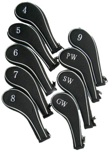 Neoprene Golf Longneck Iron Covers 4-SW,GW for Right or Left hand clubs (9 covers)