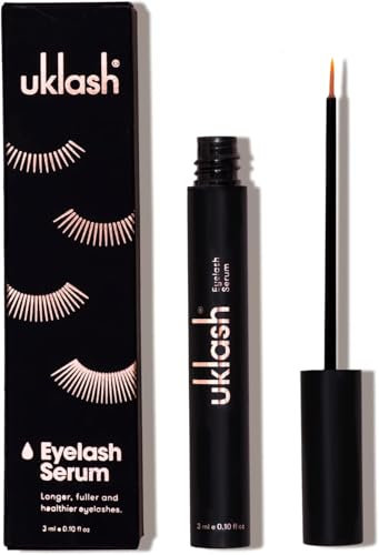 UKLASH Siero per la crescita delle ciglia per ciglia più lunghe e piene, 3 ml, formula clinicamente testata per ciglia ed estensioni naturalmente più lunghe. Vegano e cruelty-free
