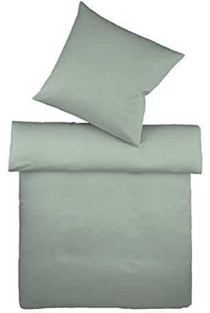fleuresse Halbleinen Bettwäsche Provence Salbei, 1 Bettbezug 155 x 220 cm + 1 Kissenbezug 80 x 80 cm