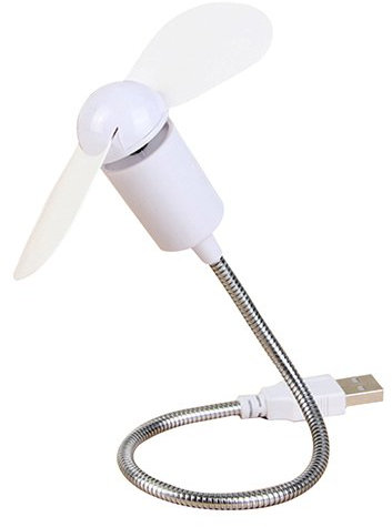 Brussels08 Portable Flexible Gooseneck USB Cooling Fan Mini USB Powered Cooler Travel Handheld Fan for Laptop Computer Power Bank White