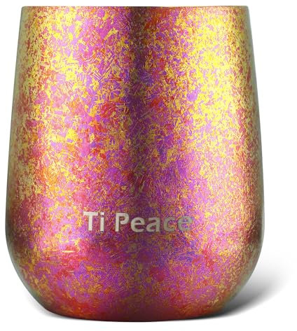 AI PEI Lot de 209,8 g Tasses à double paroi en titane coloré, construction isolée, verres à bière, tasses à café, tasses à café (rose doré)