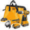 Ingco Ckli2009 Set Completo Di Trapano Avvitatore A Batteria E Smerigliatrice Angolare 20 V Con 2 Batterie 4 Ah Caricabatterie E Borsa