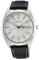 Seiko Herren-Uhr Quarz Edelstahl mit Lederband SUR447P1