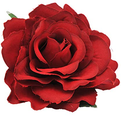 Uonlytech Rose Flower Hair Clip Comb Rose Flower Brooch 2 in 1 Artificial Big Wedding Fabric Flowers for Women Girl Bridal Party (Dull Red)