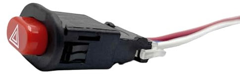 AUTOZOCO Interruptor de luz de Advertencia Intermitente moto rojo - 3 polos - swich luz de emergencia - switch luz intermitente - voltaje: DC 12-24V