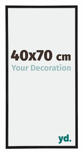 yd. Your Decoration - Bilderrahmen 40x70 cm - Schwarz Matt - Bilderrahmen aus Kunststoff mit Acrylglas - Antireflex - Rahmen 40x70 cm - Annecy
