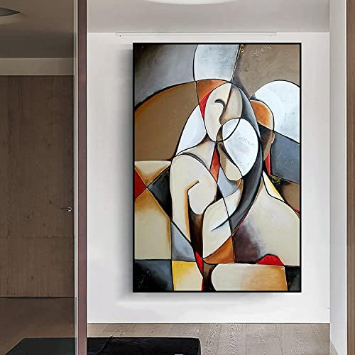 Pei-wall art Leinwandbild 70x90 cm Rahmenlos abstrakte Figur Bild Wandbild Picasso Werk Poster Wand Kunstdruck geeignet für Moderne Wohnkultur