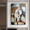 Pei-wall art Leinwandbild 70x90 cm Rahmenlos abstrakte Figur Bild Wandbild Picasso Werk Poster Wand Kunstdruck geeignet für Moderne Wohnkultur