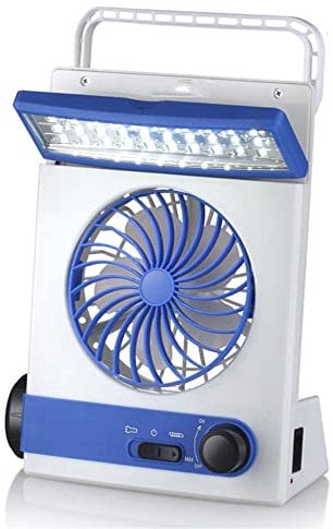 InnovTec Ventilateur Portable, Mini Panneaux Solaire Ventilateur USB Silencieux avec Rechargeable 1100mAh Batterie et lampe LED pour Camping Bureau Poche Office Voyage mini ventilateur