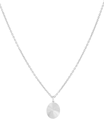 Pernille Corydon Ocean Star Necklace Gold/Silber - Anhängerkette Damen großer runder Anhänger 925er Sterling-Silber - größenverstellbar 50-55cm