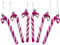 Pack of 6-13CM Glitter Candy Cane –Christmas Tree Hanging Decoration Bauble Xmas Ornament (Hot Pink)