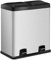 TANGZON 2x30L Recycling Pedal Bin, Double Kitchen Waste Bin with Plastic Inner Buckets & 1/2Handles, Fingerprint Proof Airtight Stainless Steel Trash Can (Curved Lid)