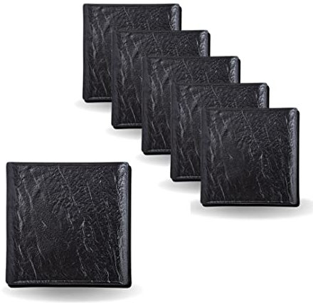 Wilmax | Quadratische Teller - 6 Stück | Steinoptik | Nicht anlaufend | Für den Backofen geeignet | Spülmaschinenfest | Für Lebensmittelkontakt | 13x13 cm