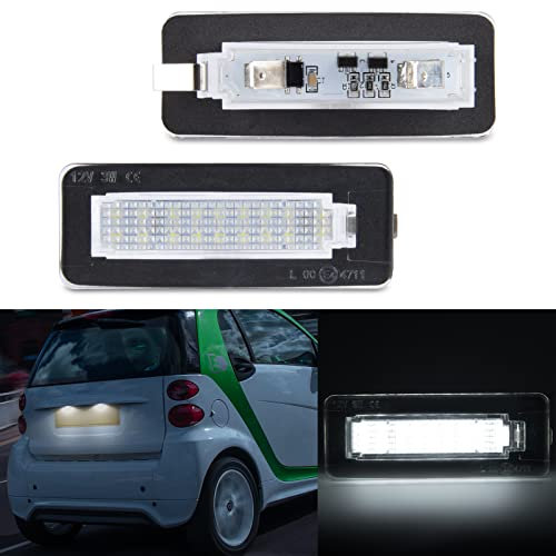 OZ-LAMPE LED Kennzeichenbeleuchtung für Mercedes Benz Smart fortwo W450 2004-2007 W451 2007-2015 W453 2015-2022, Nummernschildbeleuchtung LED, 2 Stücke