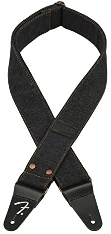 Fender x Wrangler Riveted Denim Strap, Black