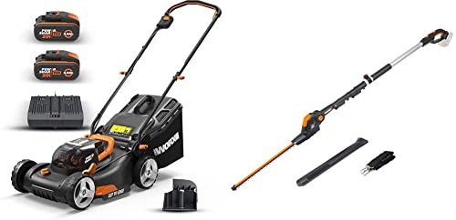 WORX WG743E tosaerba a batteria 40 V – tosaerba professionale & Tagliasiepi con piedino telescopico 20 V max.| PowerShare | WG252E.9