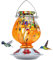 BOLITE Mangeoire à colibri 18058O en verre soufflé à la main pour accrocher à l'extérieur, 623,7 g, 5 ports d'alimentation avec perchoir, orange