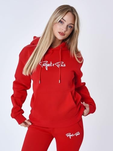 Project X Paris Sweat à Capuche Femme Signature Rouge S
